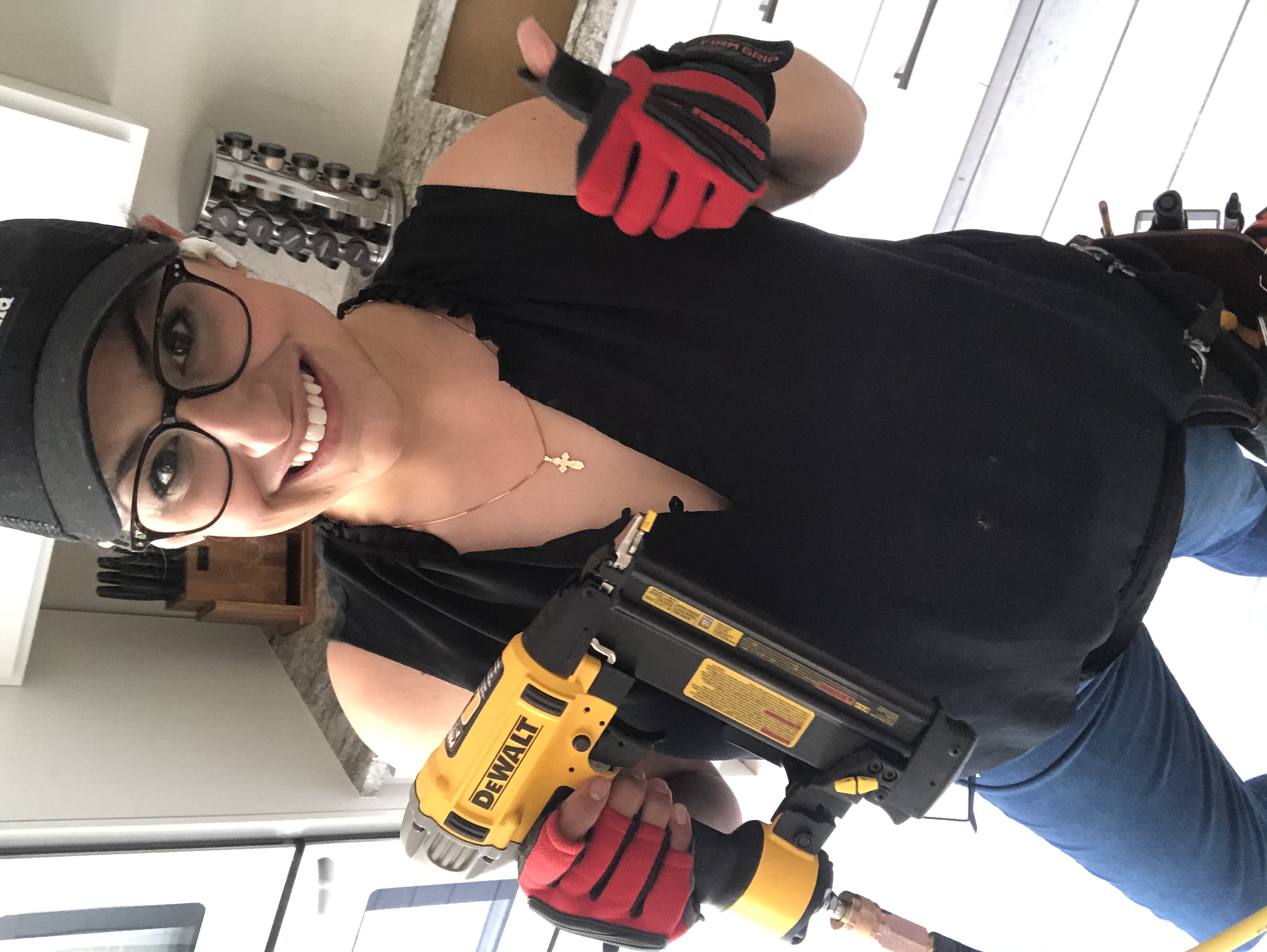 Jenny mid-renovation, rebuilding her house on Whiterock Road